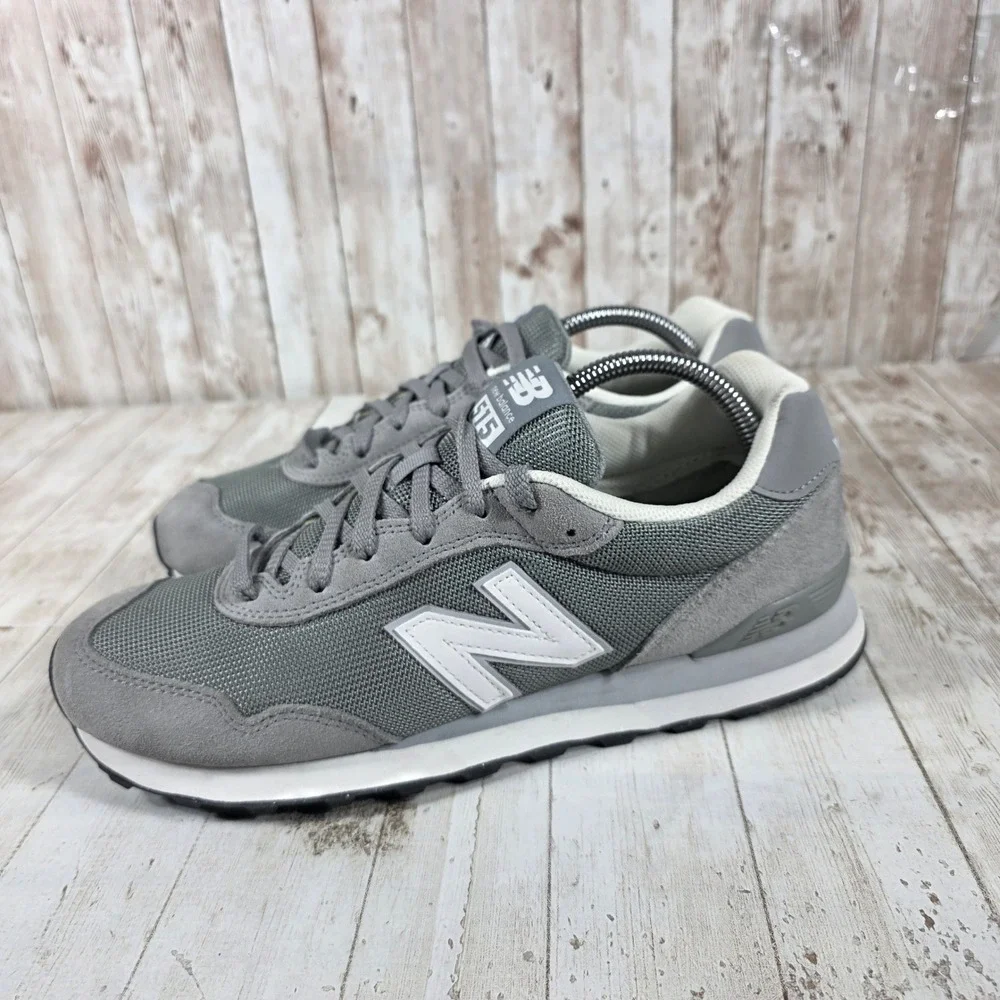 New Balance 515 Mens Grey Suede Mesh Low Top Sneakers ML515GRY Size 9.5
